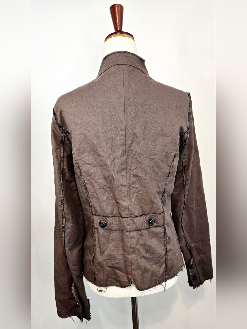 BKE Victorian Military Jacket Goth Steampunk Raw Edge Emo Grunge Punk Parade - Picture 10 of 12
